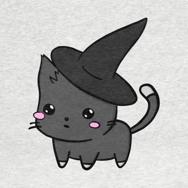 Cute Cat With Witch Hat by superdupertees